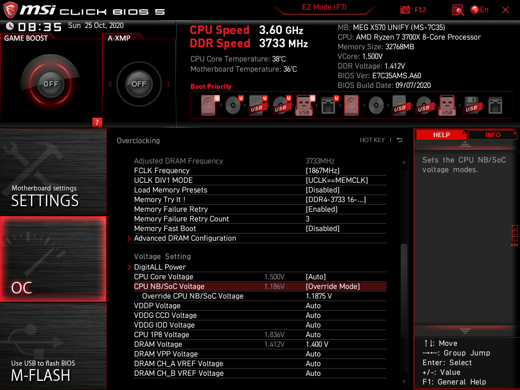 設定 CPU NB/Soc 電壓